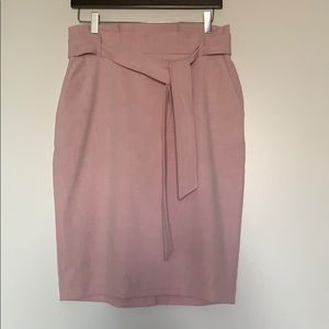Ann Taylor paper bag tie waist pink skirt Size 6